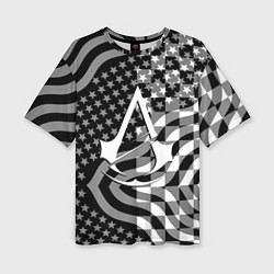 Женская футболка оверсайз Assassins Creed logo game usa