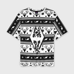 Футболка оверсайз женская The Elder Scrolls winter deer pattern, цвет: 3D-принт