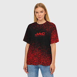 Футболка оверсайз женская Jac motors чёрно-красный, цвет: 3D-принт — фото 2