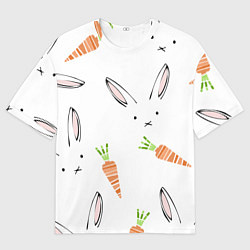 Футболка оверсайз женская Морковный зая, цвет: 3D-принт