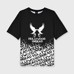 Женская футболка оверсайз Hollywood Undead band