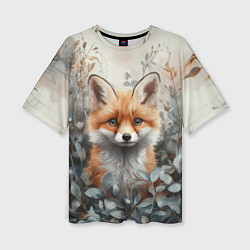 Футболка оверсайз женская Грустный лисёнок, цвет: 3D-принт