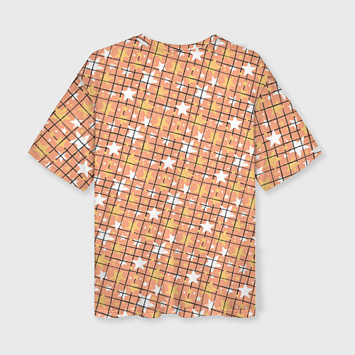 Женская футболка оверсайз Звёзды в клеточку / 3D-принт – фото 2