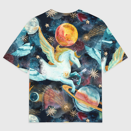 Женская футболка оверсайз Созвездие пегас / 3D-принт – фото 2