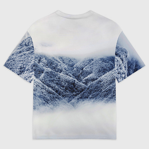 Женская футболка оверсайз Cкайрим зима / 3D-принт – фото 2