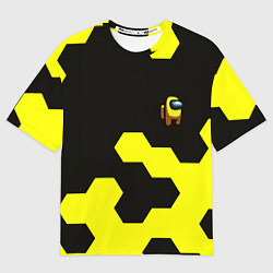 Футболка оверсайз женская Амонг ас текстура броня, цвет: 3D-принт