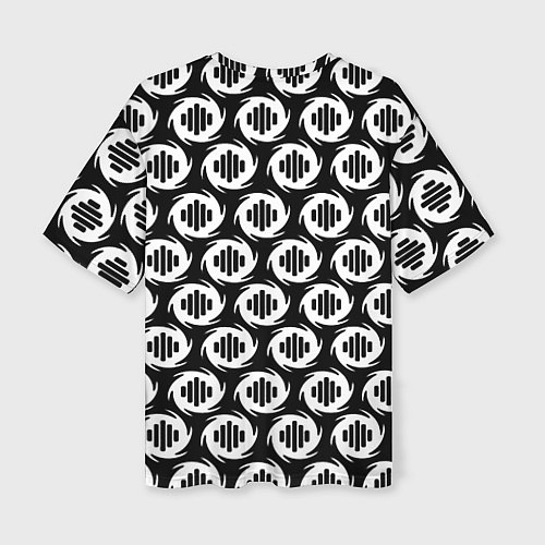 Женская футболка оверсайз Serious Sam logo pattern / 3D-принт – фото 2