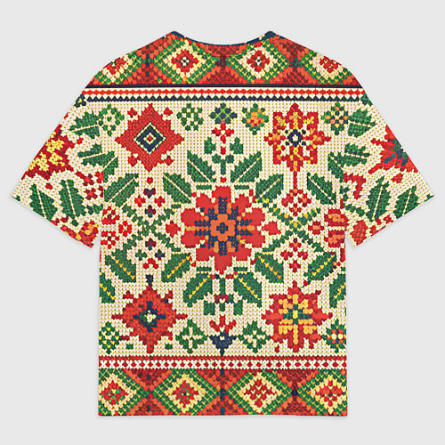 Женская футболка оверсайз Славянский узор и орнамент / 3D-принт – фото 2