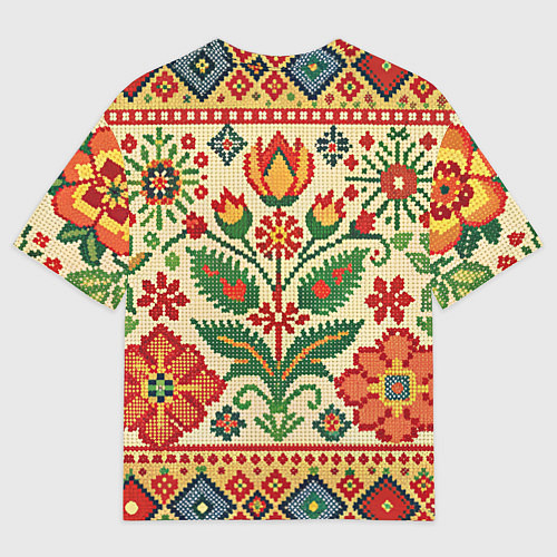 Женская футболка оверсайз Славянский узор и орнамент / 3D-принт – фото 2