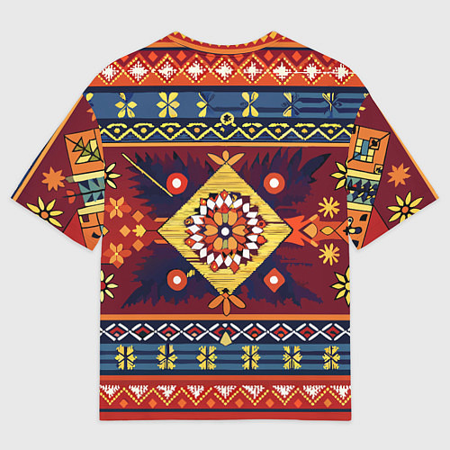 Женская футболка оверсайз Стиль советского ковра узоры и орнамент / 3D-принт – фото 2