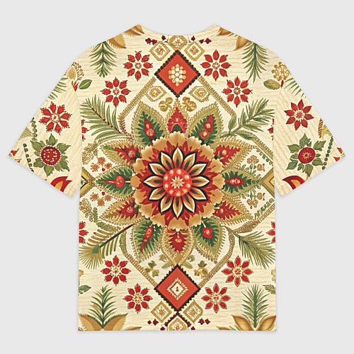 Женская футболка оверсайз Стиль советского ковра узоры и орнамент / 3D-принт – фото 2