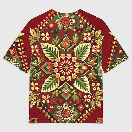 Женская футболка оверсайз Стиль советского ковра узоры и орнамент / 3D-принт – фото 2