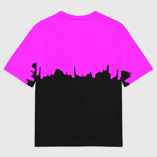 Женская футболка оверсайз Tekken розовая геометрия / 3D-принт – фото 2