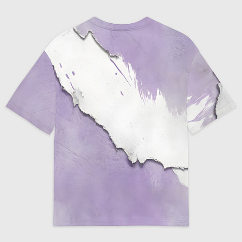 Женская футболка оверсайз Штукатурка и лавандовая краска / 3D-принт – фото 2