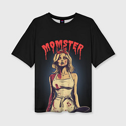 Футболка оверсайз женская Momster - vampire - на хэллоуин, цвет: 3D-принт