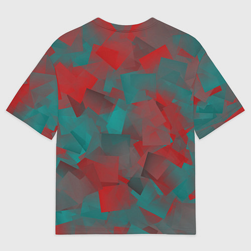Женская футболка оверсайз Зелено-красный калейдоскоп / 3D-принт – фото 2