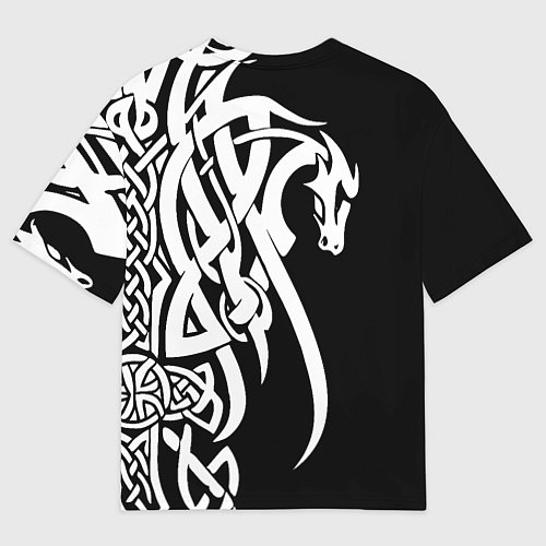 Женская футболка оверсайз Языческий кельтский орнамент тату / 3D-принт – фото 2
