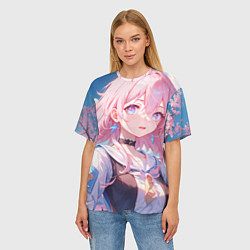 Футболка оверсайз женская Honkai Star Rail March 7th beauty, цвет: 3D-принт — фото 2