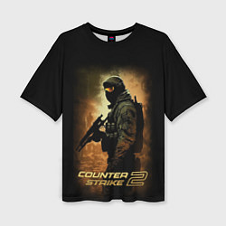 Женская футболка оверсайз Counter strike спецназовец