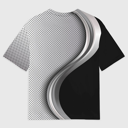 Женская футболка оверсайз Tesla carbon metal / 3D-принт – фото 2