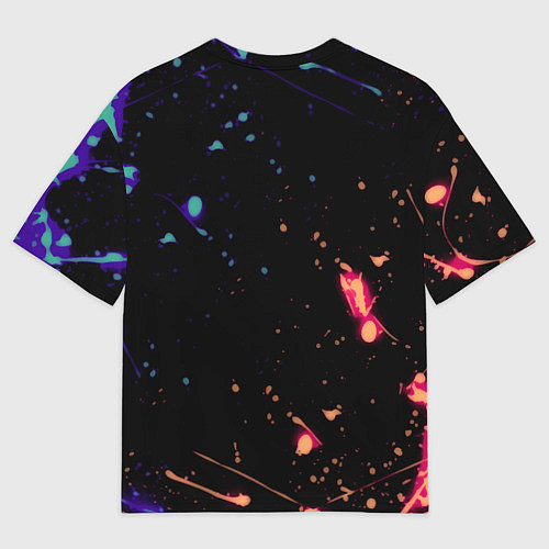 Женская футболка оверсайз Serious Sam краски текстура / 3D-принт – фото 2