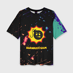 Футболка оверсайз женская Serious Sam краски текстура, цвет: 3D-принт