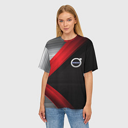 Футболка оверсайз женская Volvo metal stripes, цвет: 3D-принт — фото 2