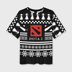 Женская футболка оверсайз Dota pattern game