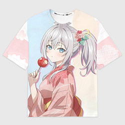 Футболка оверсайз женская Аля иногда кокетничает со мной по русски Алиса, цвет: 3D-принт