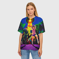 Футболка оверсайз женская Dandadan: Момо и Кэн, цвет: 3D-принт — фото 2