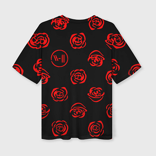 Женская футболка оверсайз Twenty one pilots rose pattern / 3D-принт – фото 2