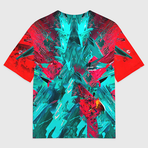 Женская футболка оверсайз Электрогитара в красках / 3D-принт – фото 2