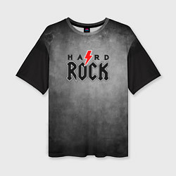 Женская футболка оверсайз Hard rock on dark grey