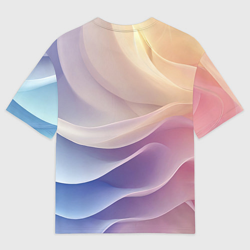 Женская футболка оверсайз Текстура с градиентом волны / 3D-принт – фото 2