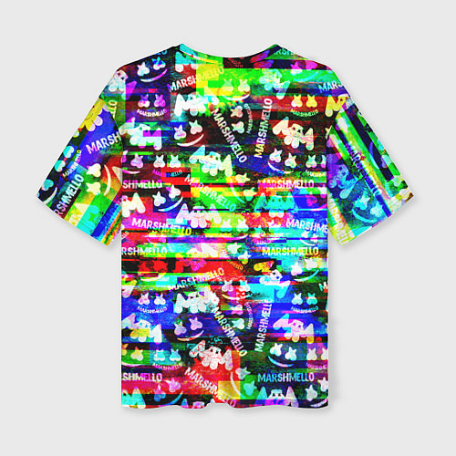 Женская футболка оверсайз Marshmello music краски / 3D-принт – фото 2