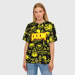 Футболка оверсайз женская Doom x Witcher, цвет: 3D-принт — фото 2