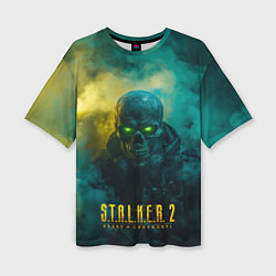 Футболка оверсайз женская Stalker 2 скелет в форме, цвет: 3D-принт