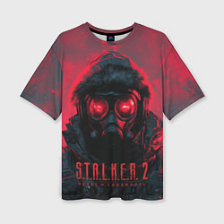 Футболка оверсайз женская Stalker 2 в противогазе, цвет: 3D-принт