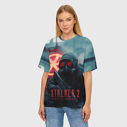 Футболка оверсайз женская Stalker 2 зараженная зона, цвет: 3D-принт — фото 2