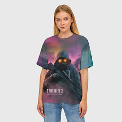Футболка оверсайз женская Stalker 2 радиоактивный дым, цвет: 3D-принт — фото 2