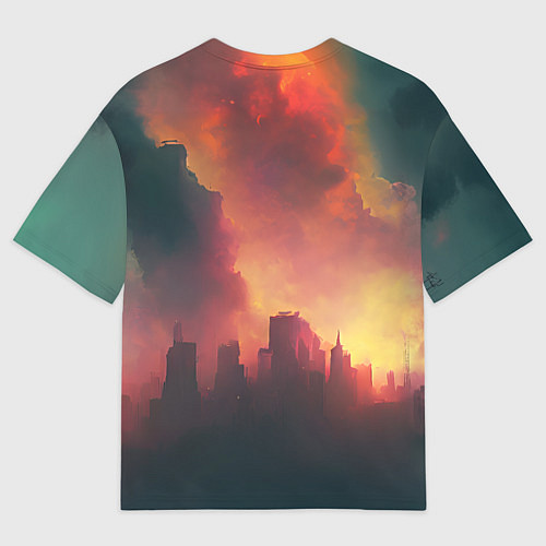 Женская футболка оверсайз Stalker 2 радиоактивный дым / 3D-принт – фото 2