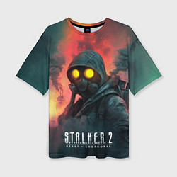 Футболка оверсайз женская Stalker 2 радиоактивный дым, цвет: 3D-принт