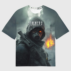 Футболка оверсайз женская Stalker 2 взрыв вышки, цвет: 3D-принт
