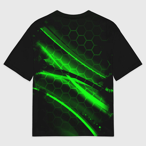 Женская футболка оверсайз Starcraft 2 кислотные соты линии / 3D-принт – фото 2