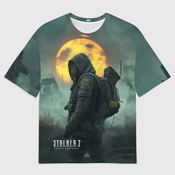 Футболка оверсайз женская Stalker город в тумане, цвет: 3D-принт