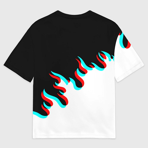 Женская футболка оверсайз Нирвана глитч огонь / 3D-принт – фото 2