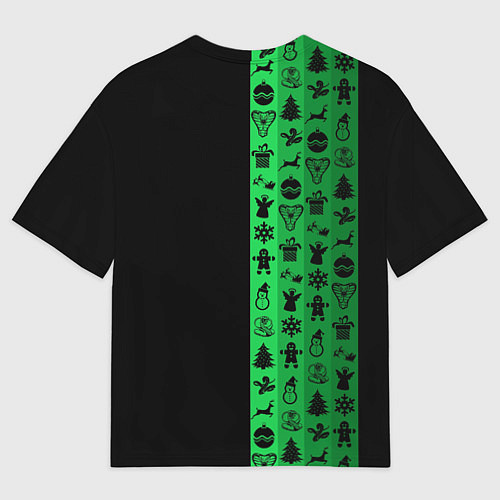 Женская футболка оверсайз Новогодние узоры / 3D-принт – фото 2