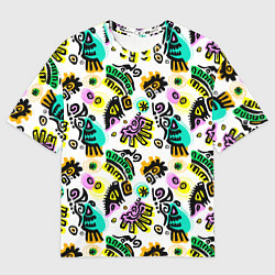 Женская футболка оверсайз Орнамент майя