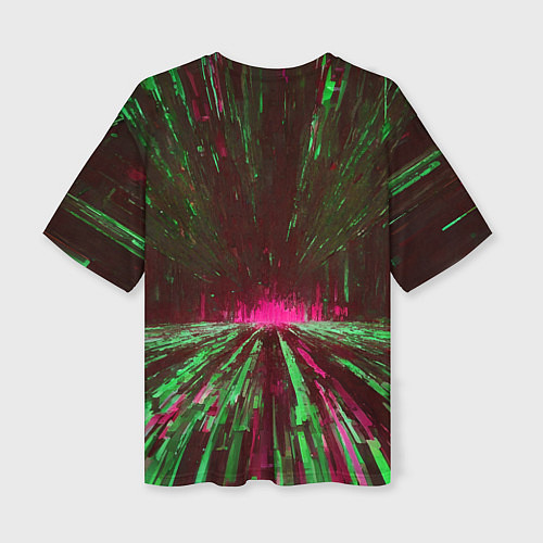 Женская футболка оверсайз Абстрактный путь в розовый портал / 3D-принт – фото 2