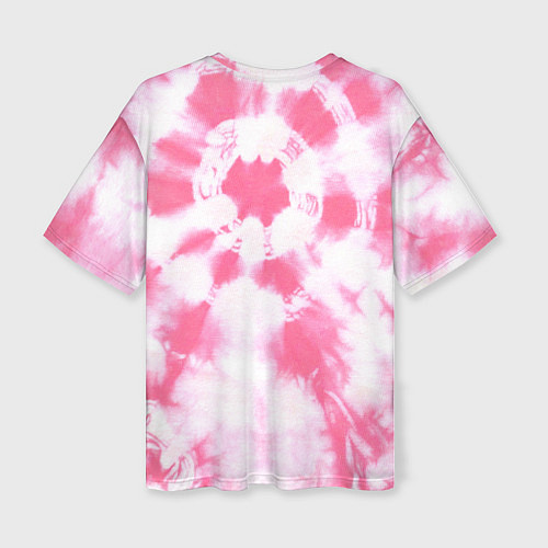 Женская футболка оверсайз Розовый тай дай / 3D-принт – фото 2